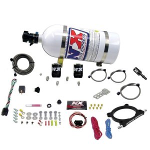 Ford Mustang Nitrous Oxide Injection System Kit - Nitrous Express - High Output Plate System (50-250HP) with 10lb Bottle - `11-`15